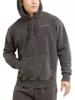 Мужская хлопковая толстовка с принтом Champion, цвет Acid Wash Black