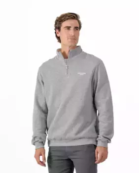 Мужская хлопковая толстовка с воротником Perkins и молнией Makarthy, серый