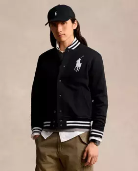 Мужская хлопковая толстовка с вышитой лошадью Polo Ralph Lauren, черный