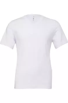 Мужская холщовая футболка с коротким рукавом и V-образным вырезом из джерси BELLA + CANVAS, белый