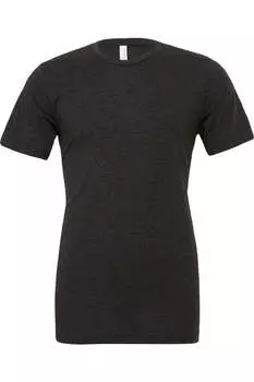 Мужская холщовая футболка Triblend с круглым вырезом и коротким рукавом BELLA + CANVAS, цвет charcoal black triblend