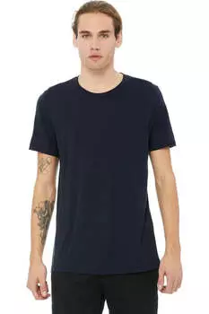 Мужская холщовая футболка Triblend с круглым вырезом и коротким рукавом BELLA + CANVAS, цвет solid navy triblend