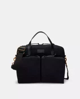 Мужская холщовая сумка для документов с двумя внешними карманами Polo Ralph Lauren, черный