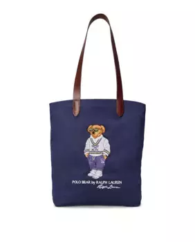 Мужская холщовая сумка с изображением медведя Polo Polo Ralph Lauren, цвет Azul Melange