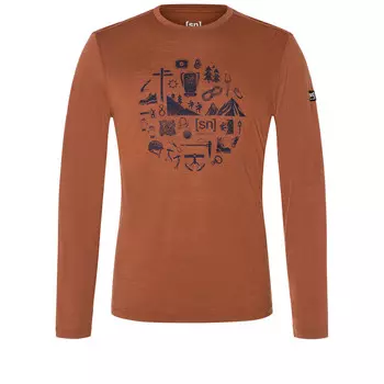 Мужская хорошо оснащенная рубашка с длинным рукавом Super.Natural, коричневый