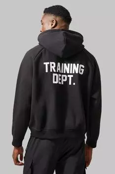 Мужская худи active training dep boxy Boohoo, черный