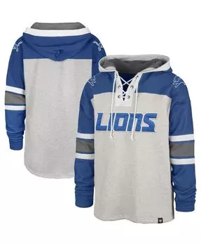 Мужская худи '47 grey detroit lions gridiron со шнуровкой '47 Brand, серый
