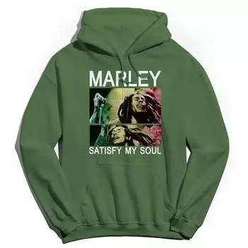 Мужская худи Bob Marley Satisfy My Soul Licensed Character, цвет Military Green