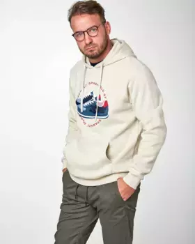 Мужская худи цветная с капюшоном Spagnolo, бежевый