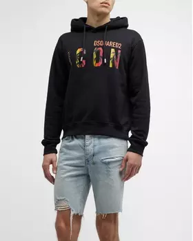 Мужская худи Icon с гавайским принтом Dsquared2