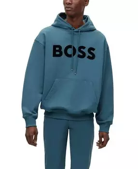 Мужская худи из хлопка и махровой ткани с логотипом boss Hugo Boss, мульти