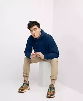 Мужская худи из тяжелого флиса Ultimate Hanes, синий