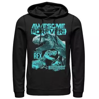 Мужская худи Jurassic World Two T-Rex Awesome Forever Licensed Character, черный