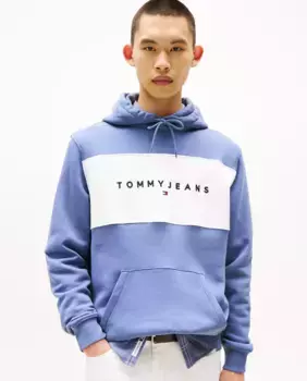 Мужская худи классического кроя с капюшоном Tommy Jeans, синий