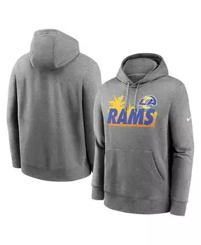 Мужская худи los angeles rams local с меланжевым принтом серого цвета Nike, мульти