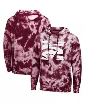 Мужская худи maroon morehouse maroon tigers tie-dye pullover hoodie Colosseum