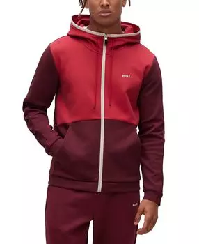 Мужская худи на молнии из смесового хлопка boss Hugo Boss