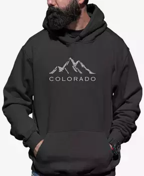 Мужская худи с длинным рукавом Colorado Ski Towns Word Art LA Pop Art, серый