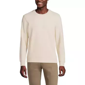 Мужская худи с длинным рукавом Serious Sweats Lands' End, цвет flax heather