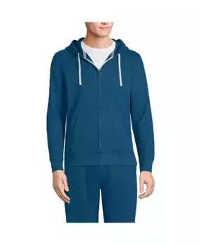 Мужская худи с длинным рукавом Serious Sweats на молнии Lands' End, синий