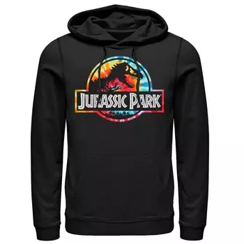 Мужская худи с графическим логотипом и логотипом «Парк Юрского периода» Tie Dye Licensed Character