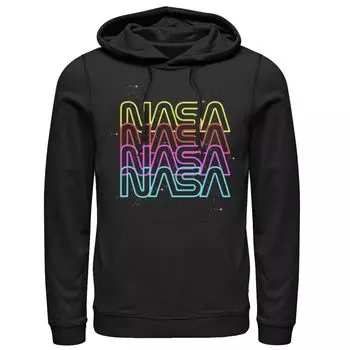 Мужская худи с графическим рисунком и неоновым логотипом NASA NASA Licensed Character