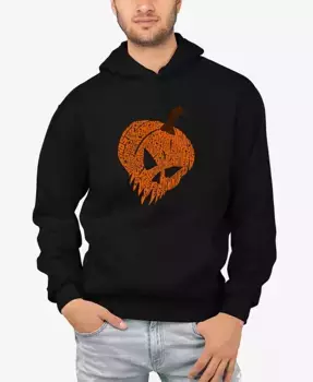 Мужская худи с капюшоном Evil Pumpkin Word Art LA Pop Art, черный