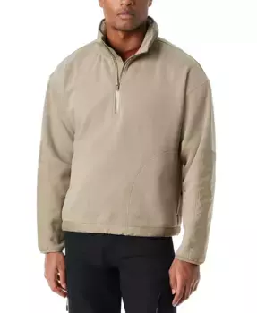 Мужская худи с капюшоном и молнией на 1/4, классический крой BASS OUTDOOR, коричневый/бежевый