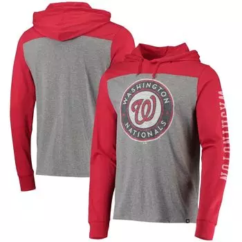 Мужская худи с капюшоном из серого/красного цвета Washington Nationals Franklin Wooster '47