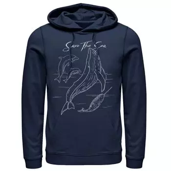 Мужская худи с контурами ко Дню Земли Save The Sea Licensed Character