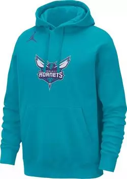 Мужская худи с логотипом Nike Charlotte Hornets темно-синего цвета