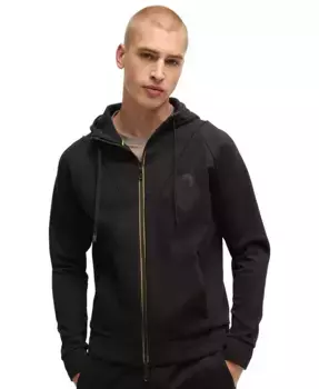 Мужская худи с молнией и монограммой Double B Hugo Boss, черный