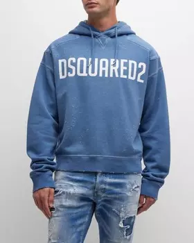 Мужская худи с потертым логотипом Dsquared2