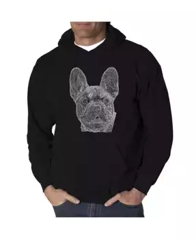 Мужская худи с принтом - French Bulldog LA Pop Art, черный