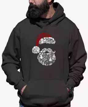 Мужская худи с принтом "Santa Pics Word Art" LA Pop Art, серый