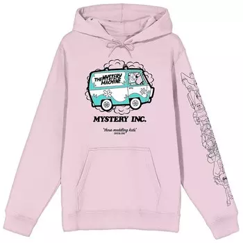 Мужская худи с рисунком местной рекламы Scooby Doo Mystery Inc Licensed Character, розовый