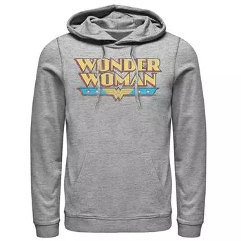 Мужская худи с винтажным рваным логотипом Wonder Woman DC Comics