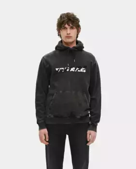 Мужская худи What is с черной принтовкой спереди и сзади The Kooples, черный