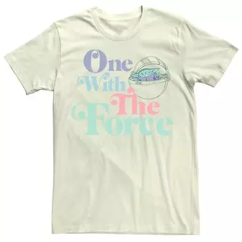 Мужская художественная футболка The Mandalorian The Child One With The Force Star Wars