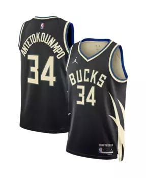 Мужская и женская баскетбольная майка Giannis Antetokounmpo Milwaukee Bucks Swingman Nike, черный