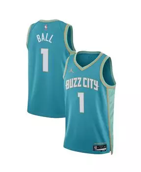 Мужская и женская брендовая футболка LaMelo Ball Charlotte Hornets 2023/24 Swingman — City Edition Jordan, синий