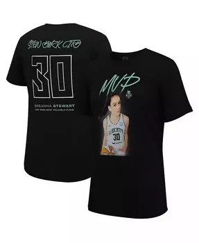 Мужская и женская черная футболка Breanna Stewart New York Liberty 2023 WNBA MVP Player Stadium Essentials, черный