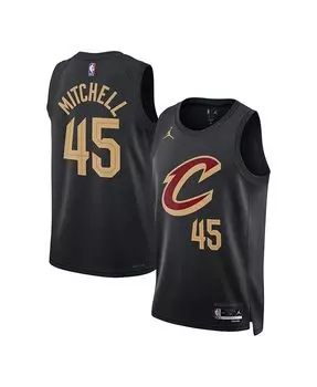 Мужская и женская черная майка бренда Donovan Mitchell Cleveland Cavaliers Swingman — Statement Edition Jordan, черный