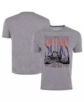 Мужская и женская футболка цвета Heather Grey Phoenix Suns NBA Playoffs 2023 Rally The Valley Tri-Blend Sportiqe, серый