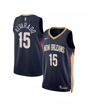 Мужская и женская футболка Jose Alvarado Navy New Orleans Pelicans Swingman — Association Edition Nike, синий