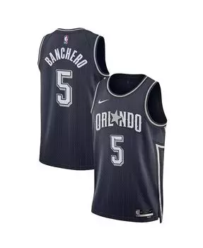 Мужская и женская футболка Paolo Banchero Navy Orlando Magic 2023/24 Swingman — City Edition Nike, синий