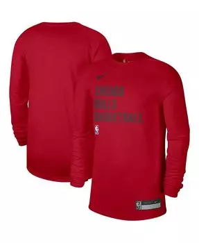 Мужская и женская футболка Red Chicago Bulls 2023/24 Legend On-Court Practice с длинным рукавом Nike, красный