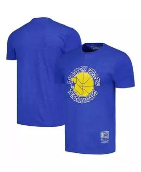 Мужская и женская футболка с логотипом Royal Golden State Warriors Hardwood Classics MVP Throwback Mitchell & Ness, синий