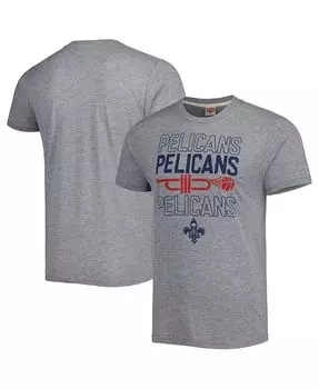 Мужская и женская футболка серого цвета Хизер New Orleans Pelicans Hometown Hyper Local Tri-Blend Homage, серый