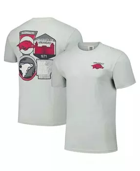 Мужская и женская серая футболка Arkansas Razorbacks Hyper Local Campus Patches Image One, серый